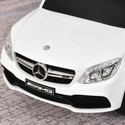 Kinderauto Mercedes Kinderwagen Schub- und Haltestange mit Rückenlehne weiss