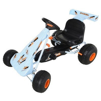 Go Kart Mit Pedalen Kinderfahrzeug Tretauto Gokart Stahl Hellblau