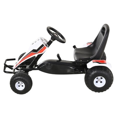 Go Kart Mit Pedal Kinderfahrzeug Tretauto Weiss