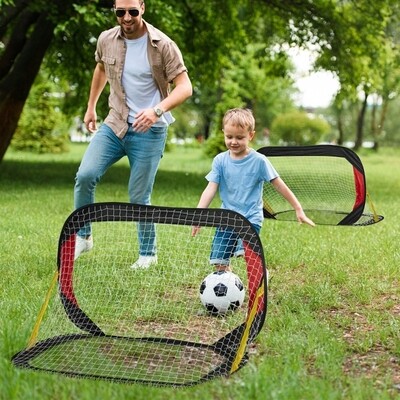Fussballtor Klapptor 2er-Set mit Tragetasche 120 x 80 x 80cm Stahl