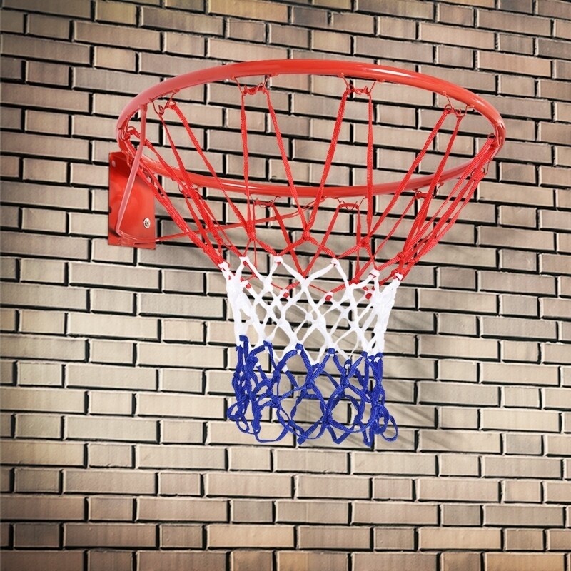 Basketballkorb mit Netz Basketballnetz Stahlrohr+Nylon Rot+Blau+Weiß ø45 cm