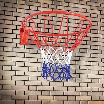 Basketballkorb mit Netz Basketballnetz Stahlrohr+Nylon Rot+Blau+Weiß ø45 cm