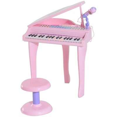 Kinder Klavier Keyboard Musikinstrument 37 Tasten mit Hocker Rosa