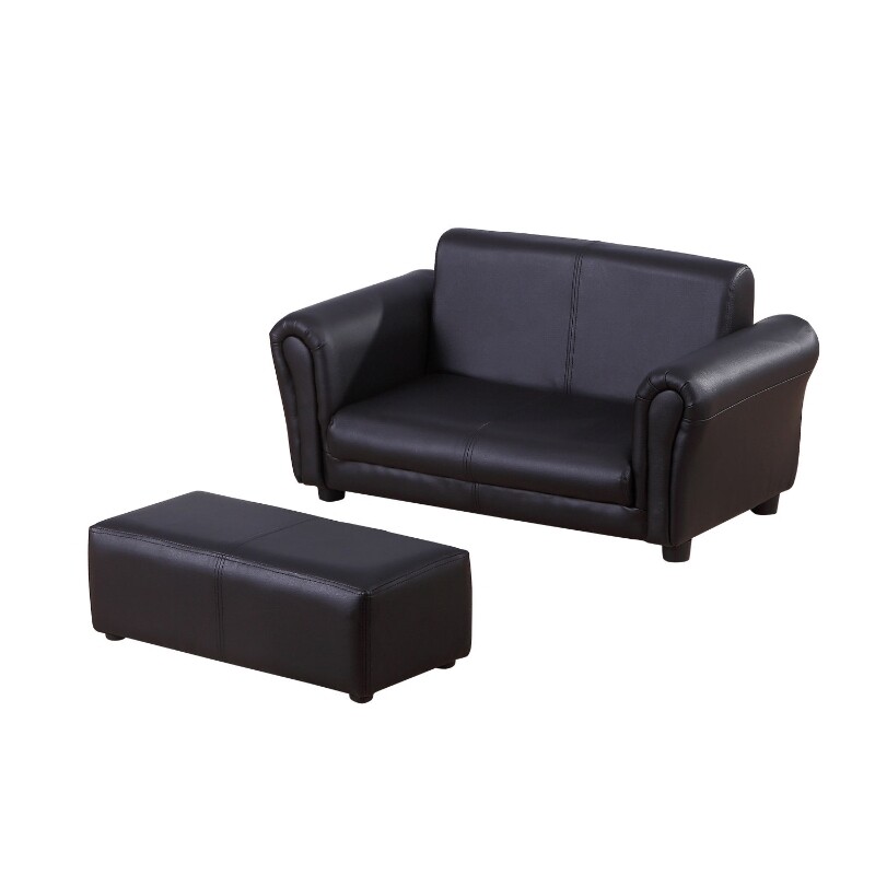 Kindersofa mit Hocker Sofa Sessel Kinder Kindersessel schwarz