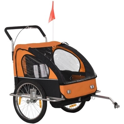 Kinderanhänger Velo-Anhänger Kinder für 2 Kinder orange