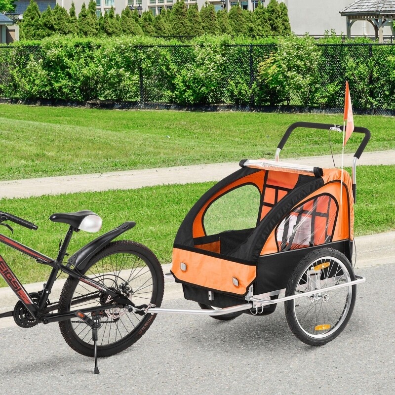 Kinderanhänger Velo-Anhänger Kinder für 2 Kinder orange