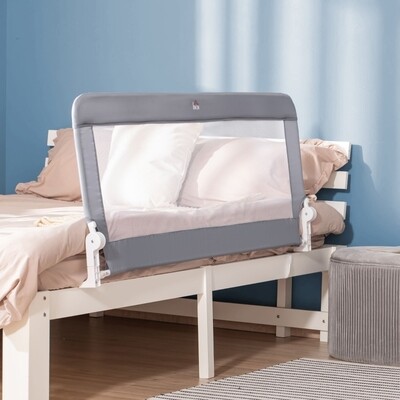 Bettschutzgitter, Stahl, klappbar, waschbarer Stoffbezug, grau, 120 x 40 x 60cm