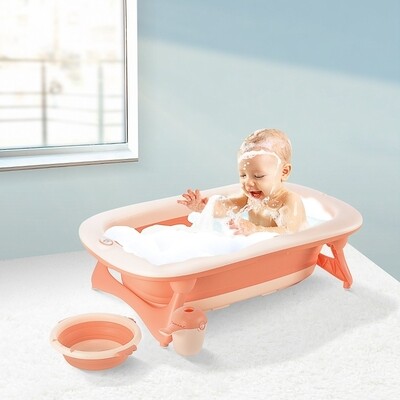 Babybadewanne mit 3 Teilen Babywanne Badewanne Kunststoff Rosa