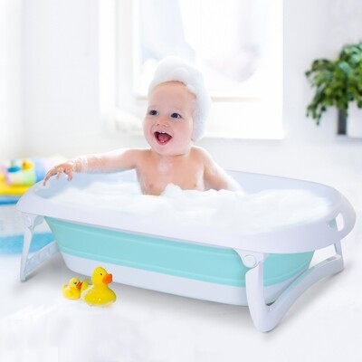 Ergonomische Babybadewanne Anti-Rutsch klappbar Kunststoff Grün