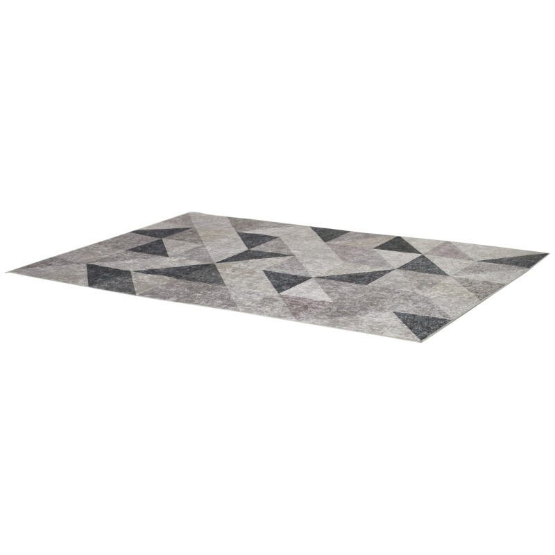 Teppich im Trenddesign mit geometrischen Formen Grau+Schwarz+Weiss 160 x 230 cm