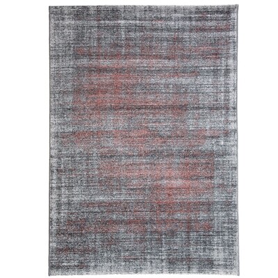 Teppich Kurzflor Grau-Koralle 190 x 133 x 1 cm