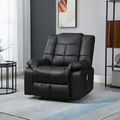 Massagesessel Schwarz | 8 Punkte, 165° Liege, optional Montageservice