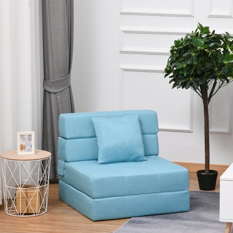 Schlafsessel Sofabett Einzelsofa Gästebett Blau