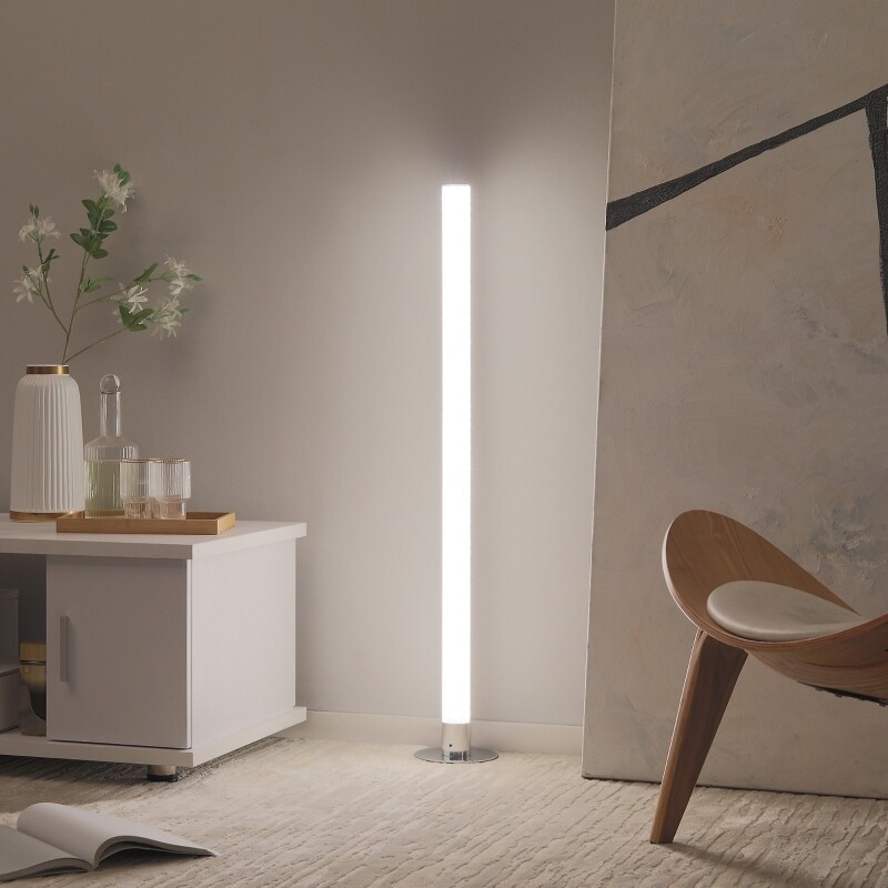 Stehleuchte, LED, 16 Farben, mehrere Lichtmodi, zylindrisches Gehäuse, Fernbedienung, Ø15 x 104cm