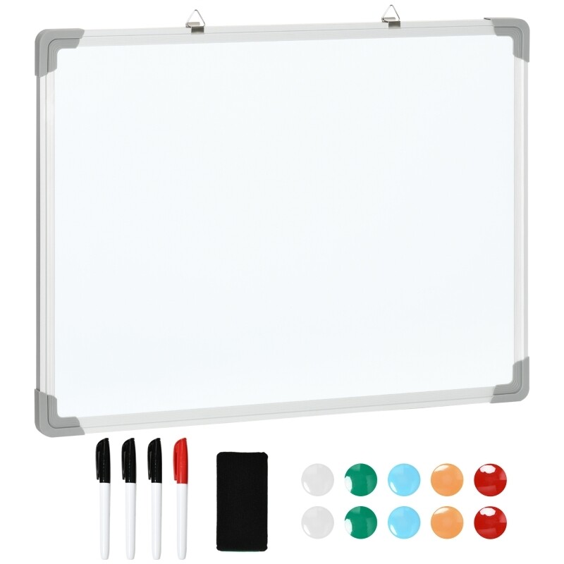 Whiteboard Magnettafel, leicht abwischbar, mit 4 Markern, 10 Magneten, 1 Radierer, 60 x 1,8 x 45cm