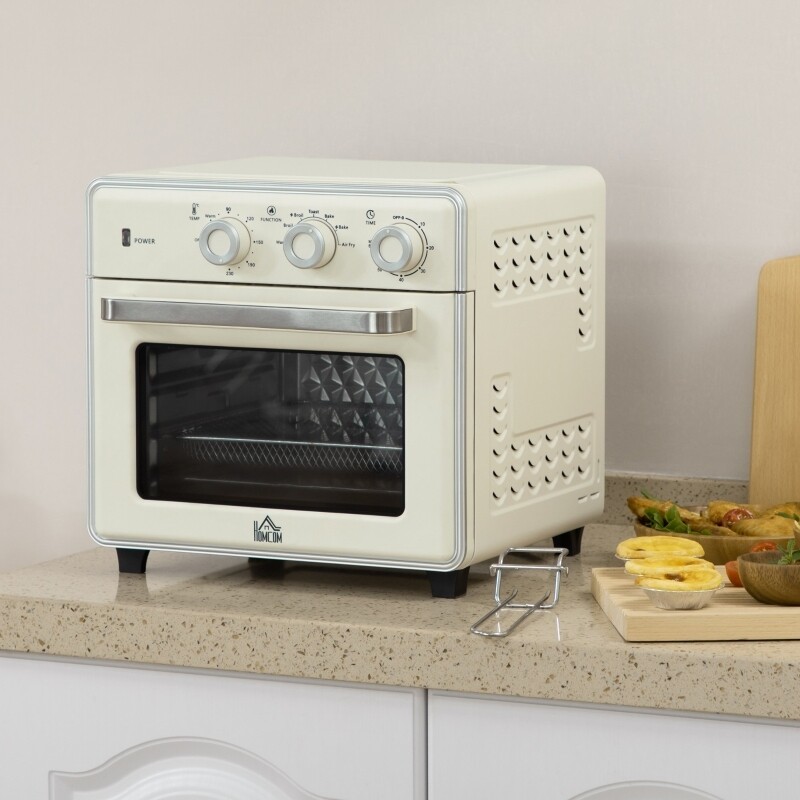 7-in-1 Mini Ofen inkl. Heissluftfriteuse, 20 L Fassungsvermögen, 1400W, 1 Backrost, 1 Backblech, 60 Min. Timer
