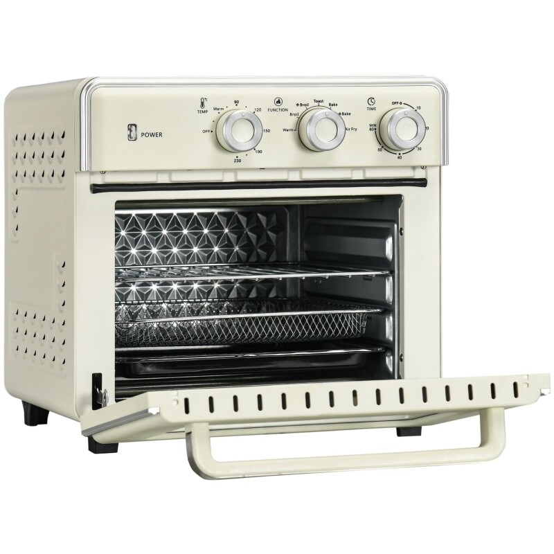 7-in-1 Mini Ofen inkl. Heissluftfriteuse, 20 L Fassungsvermögen, 1400W, 1 Backrost, 1 Backblech, 60 Min. Timer