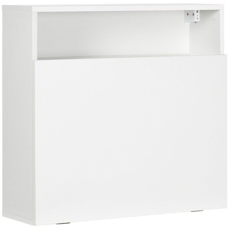 Wandklapptisch mit Ablagefächern 64 cm x 20 cm x 60 cm Weiss