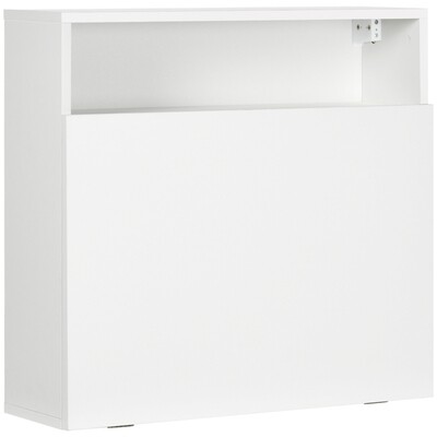 Wandklapptisch mit Ablagefächern 64 cm x 20 cm x 60 cm Weiss