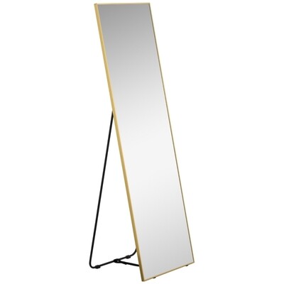 2-in-1 Spiegel Ganzkörperspiegel mit Metallrahmen 50 cm x 37 cm x 158,5 cm Gold+Silber