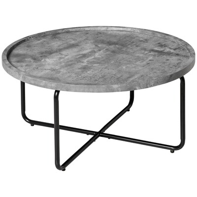 Beistelltisch in Beton-Optik Grau + Schwarz