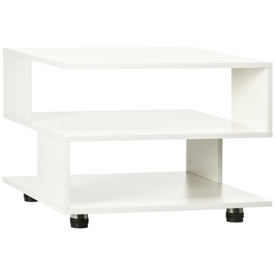 Beistelltisch, Couchtisch, modernes Design, 3 Ablageebenen, weiss,