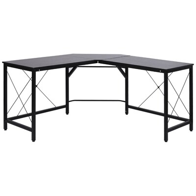 Computertisch Eckschreibtisch L-Form Winkelschreibtisch MDF Schwarz
