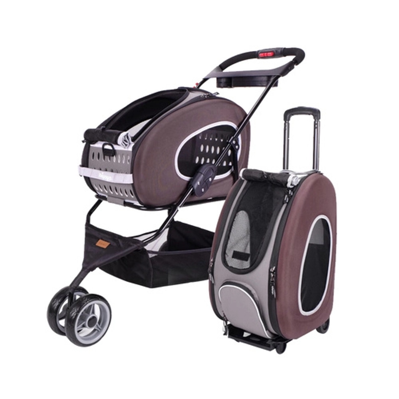 Ibiyaya EVA, Pet Stroller, Hundbuggy Hundewagen, 5 in 1, Braun
