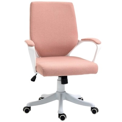 Bürostuhl ergonomischer Drehstuhl höhenverstellbar Rosa + Weiss
