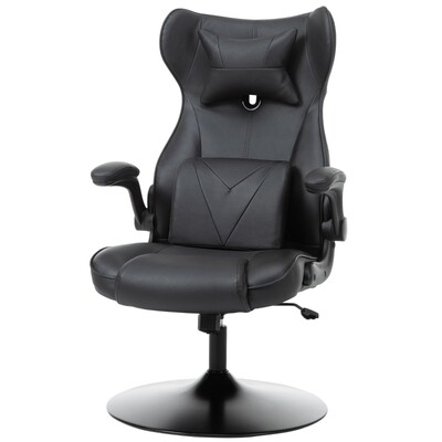 Gaming Stuhl Computerstuhl Lendenkissen höhenverstellbar Metall Schwarz