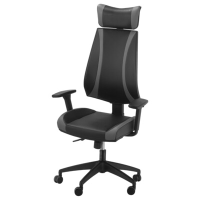 ergonomischer Bürostuhl PU-Leder Schwarz
