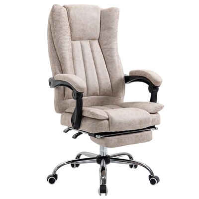 Bequemer Bürostuhl mit Fussstütze beige