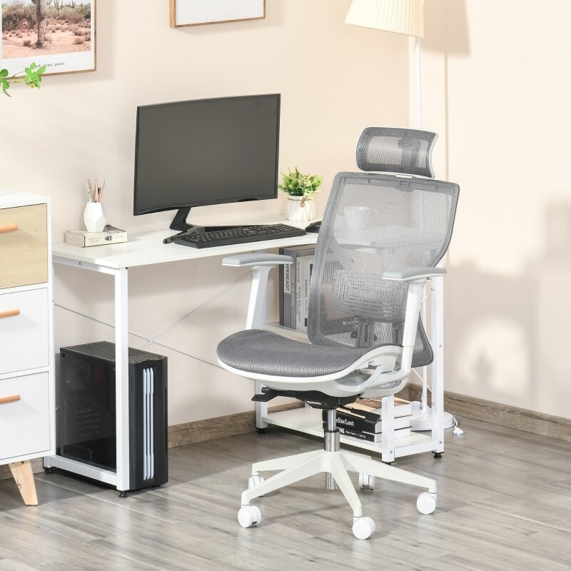 ergonomischer Bürostuhl mit Mesh-Gewebe grau