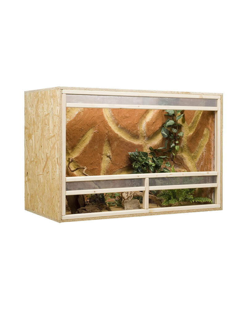 OSB Terrarium, Holzterrarium 120 x 60 x 80 cm mit Frontbelüftung