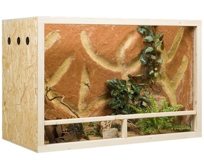 OSB Terrarium, Holzterrarium 120 x 60 x 80 cm mit Seitenbelüftung