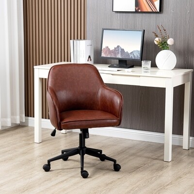 eleganter Bürostuhl, höhenverstellbar, Drehfunktion, Braun