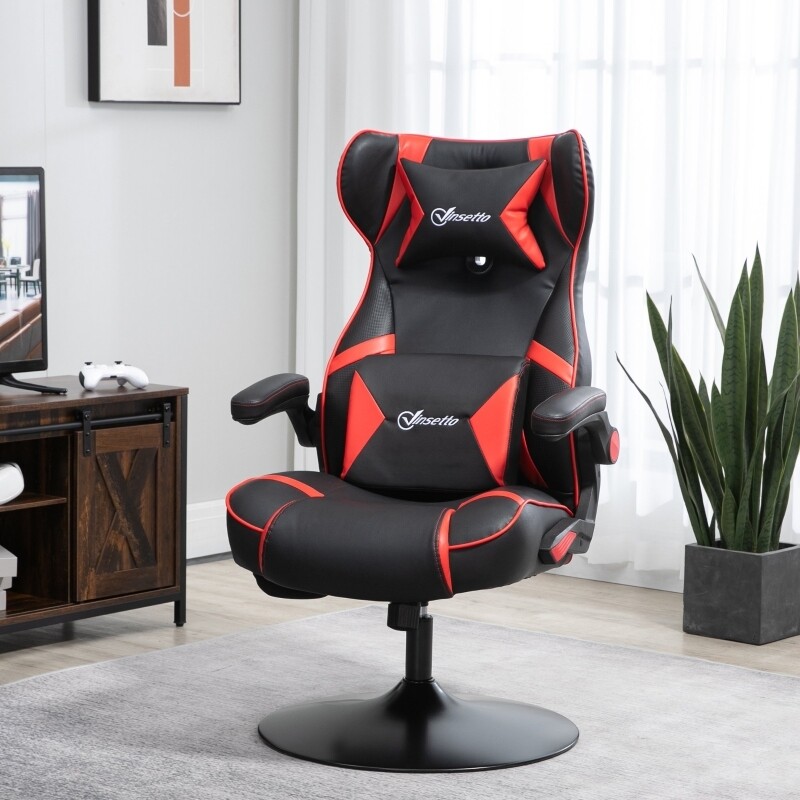 Gamingsessel, Gamingstuhl, integrierte Lautsprecher, neigbare Rücklehne, schwarz+rot