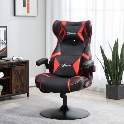 Gamingsessel, Gamingstuhl, integrierte Lautsprecher, neigbare Rücklehne, schwarz+rot