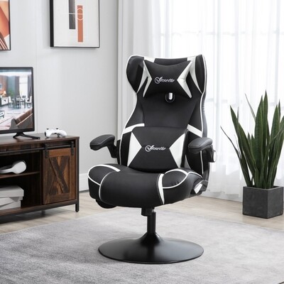 Gamingsessel, Gamingstuhl, integrierte Lautsprecher, neigbare Rücklehne, schwarz+weiss