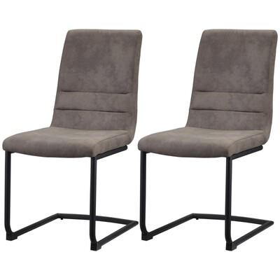 2er-Set Esszimmerstühle im Retrodesign braun