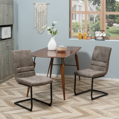 2er-Set Esszimmerstühle im Retrodesign braun