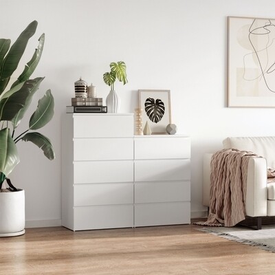 Schubladenschrank Büroschrank Kommode Sideboard mit 4 Schubladen,  weiss