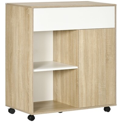 Rollschrank, Kommode mit 3 Böden, Stahl, Schwarz, 70 x 33,4 x 80,5 cm