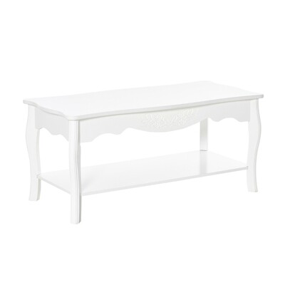 Couchtisch Beistelltisch mit Ablagefach Holz Weiss