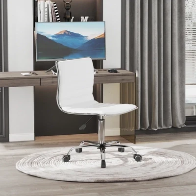 Coiffeurstuhl Friseurstuhl Salonstuhl Drehstuhl Rückenlehne Höhenverstellbar Stahl PU Weiss