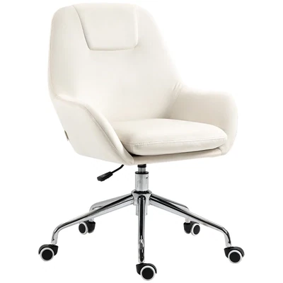 Bürostuhl im Retrodesign, höhenverstellbar, 5 Lenkrollen, Weiss