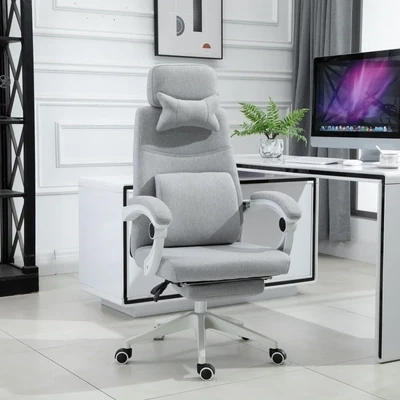 Ergonomischer Bürostuhl, Gamingstuhl, Drehstuhl Grau