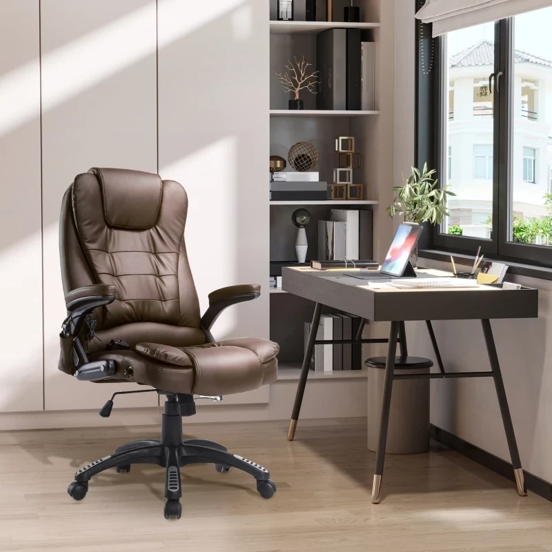 Massage-Chefsessel mit Wärmefunktion Gaming Stuhl braun