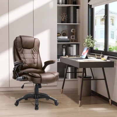 Massage-Chefsessel mit Wärmefunktion Gaming Stuhl braun