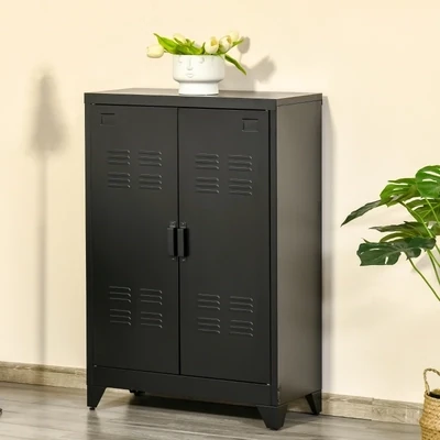 Sideboard Wäscheschrank Spind schwarz
